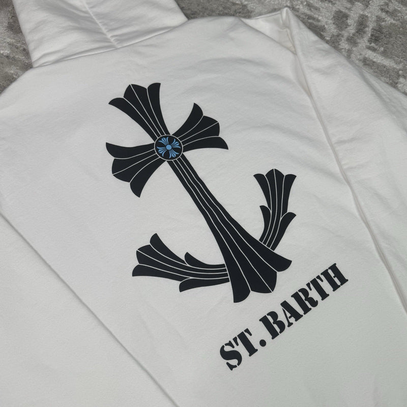 Chrome Hearts St Barth Exclusive Cross Pullover Hoodie 