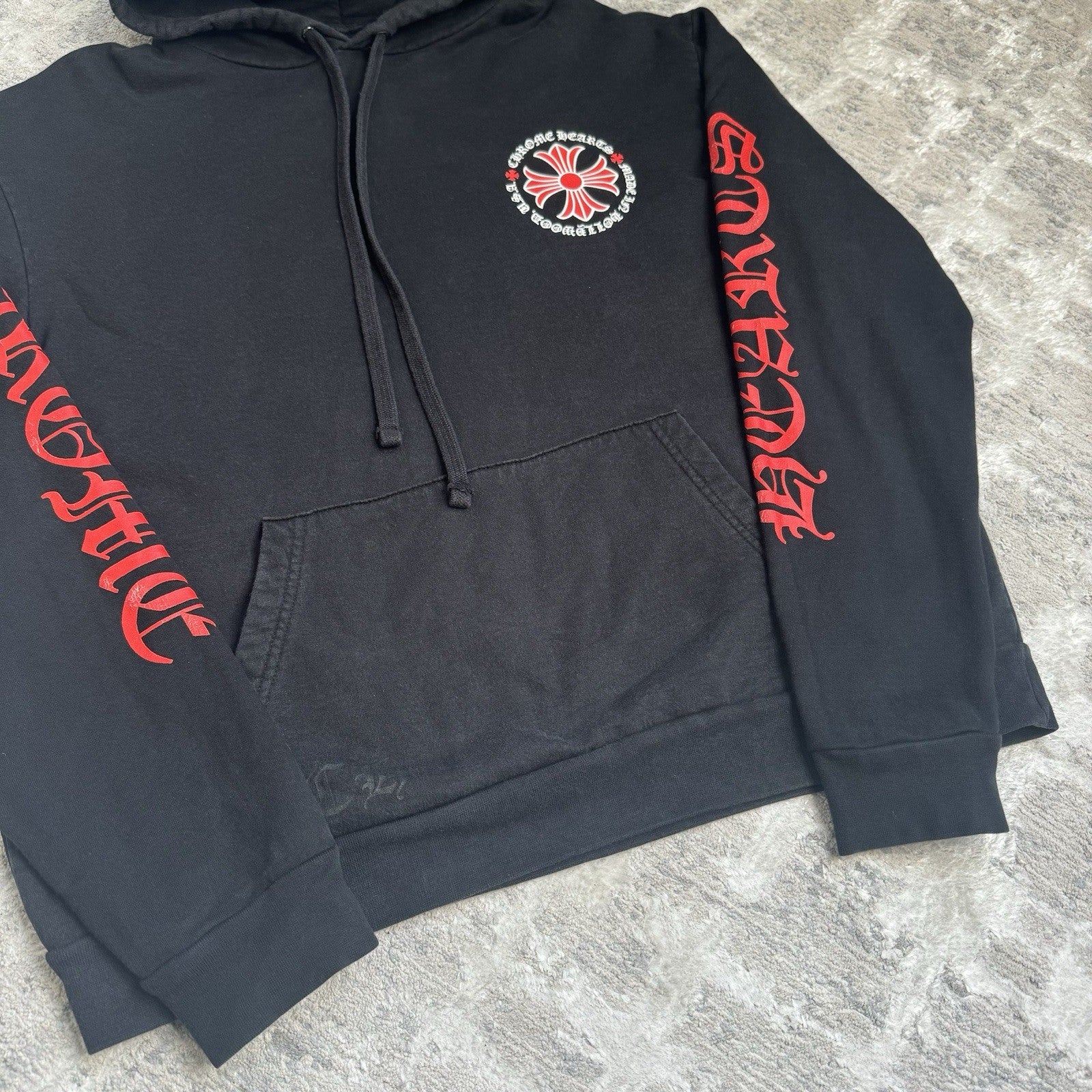 Chrome Hearts Red Plus Cross Pullover Hoodie 