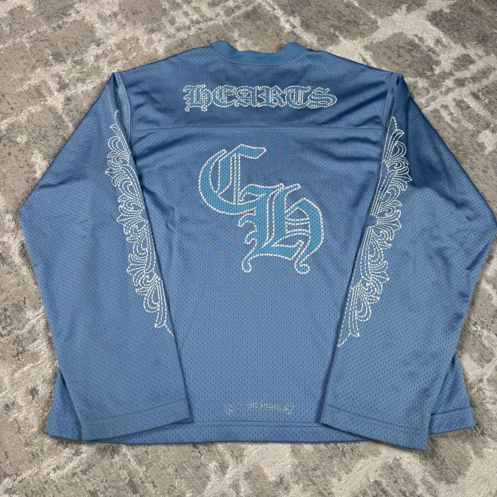 Chrome Hearts Mesh CH Stadium Floral Long Sleeve Jersey 
