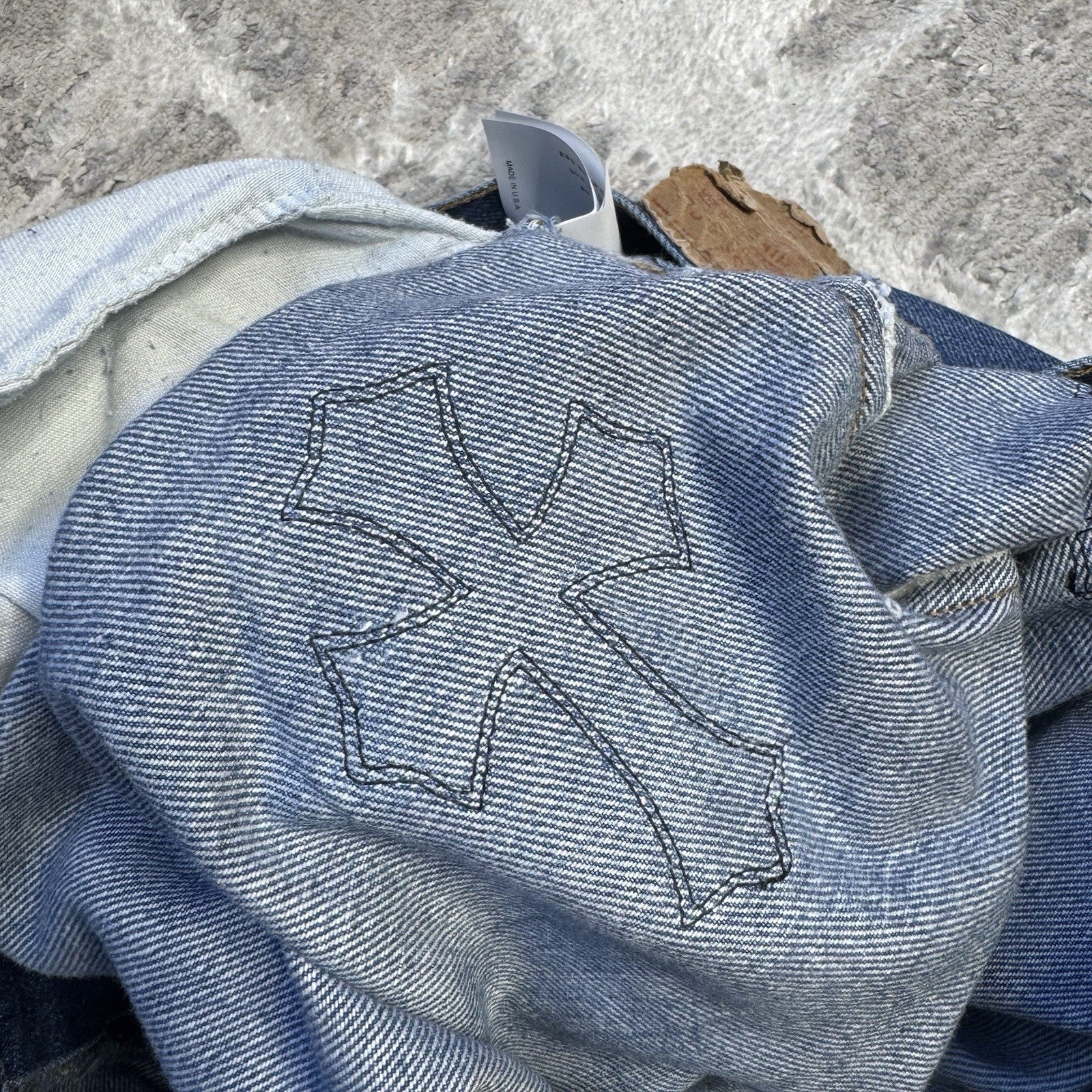 Chrome Hearts Levi 501 Leather Patch Cross Denim Jeans 