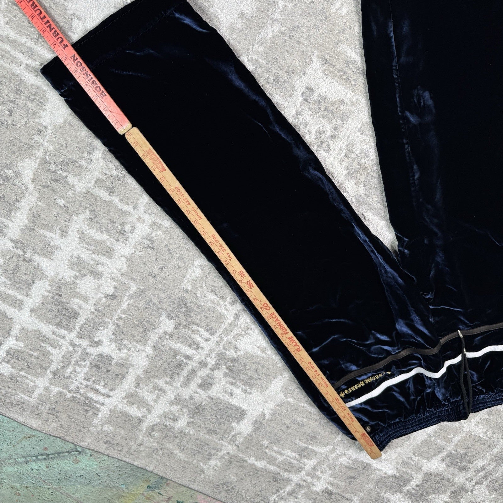 Chrome Hearts Velour Leather Track Pants 