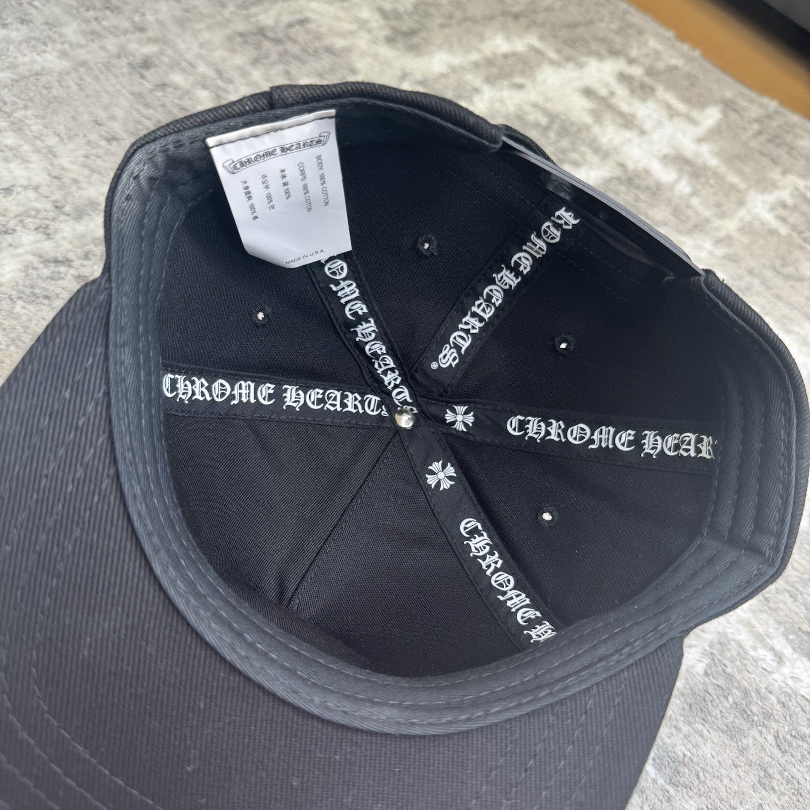 Chrome hearts Dagger Waxed Denim Baseball Hat 