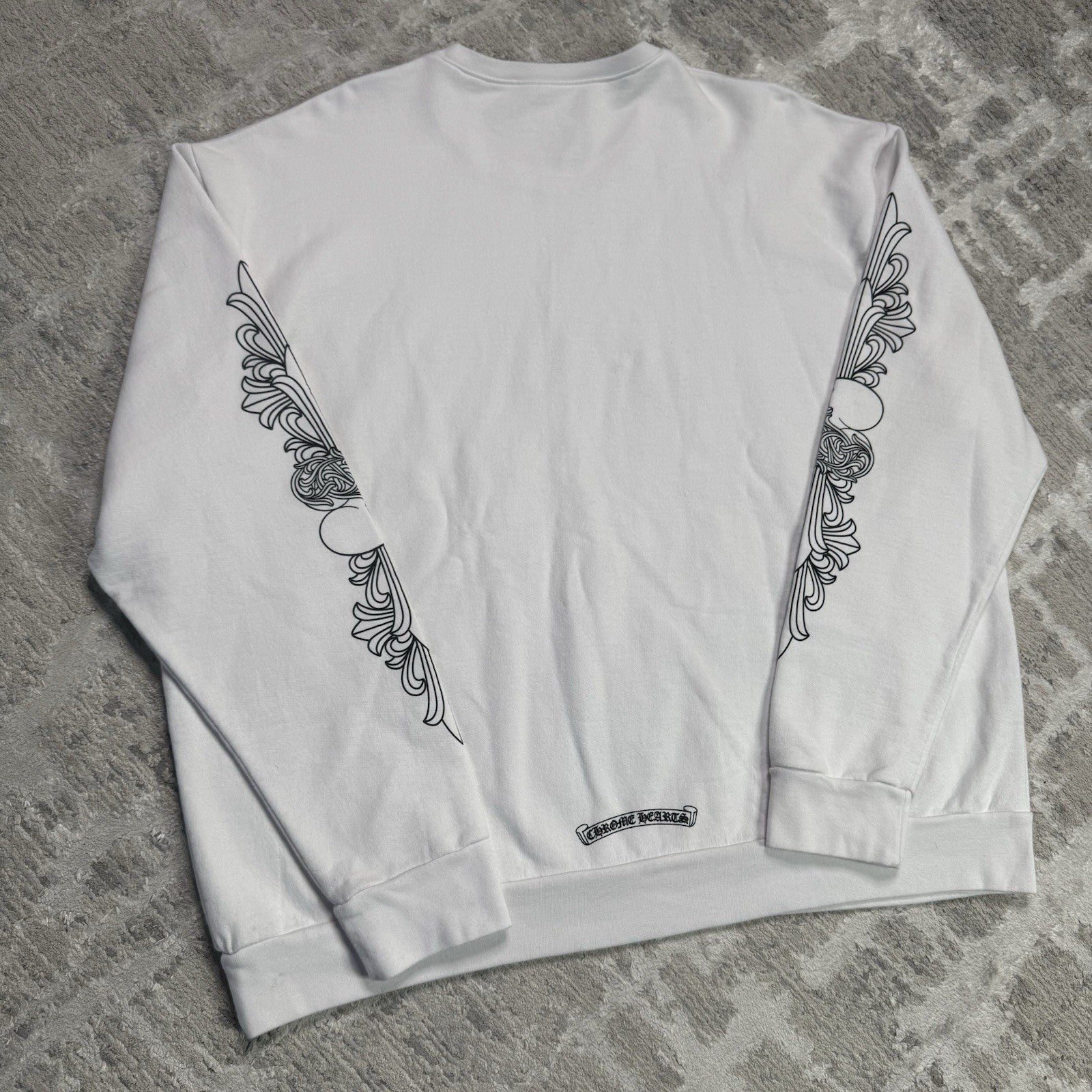 Chrome Hearts Love You Floral Heart Sleeve Pullover Crewneck 