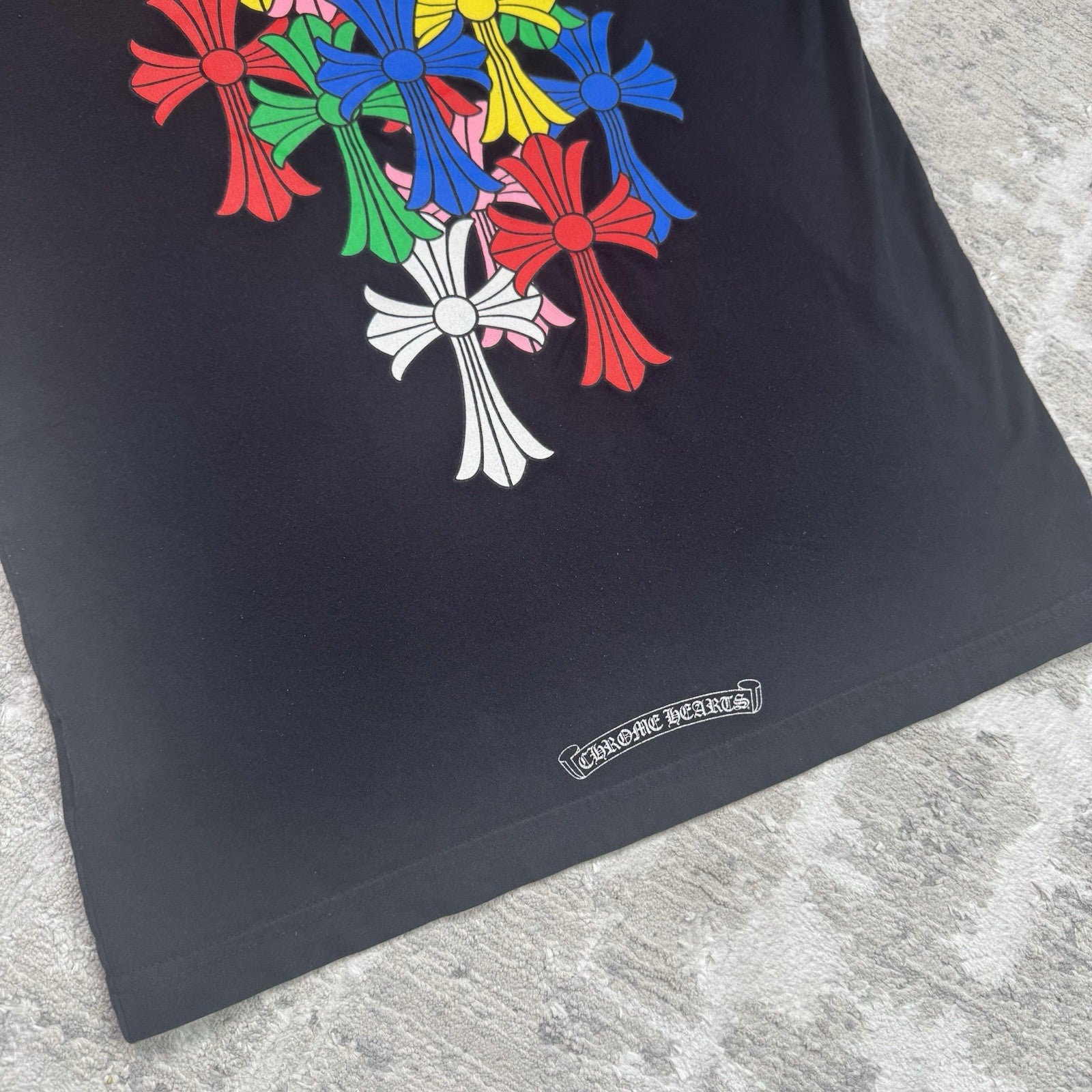 Chrome Hearts Cemetery Cross Multi-color Short Sleeve Tee Shirt 