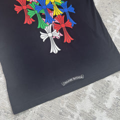 Chrome Hearts Cemetery Cross Multi-color Short Sleeve Tee Shirt 