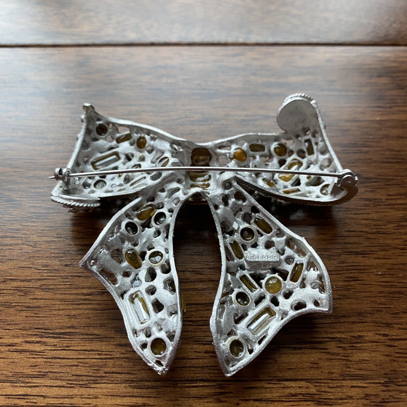R. Serbin 1980s Vintage Custome Brooch Pin Crystal