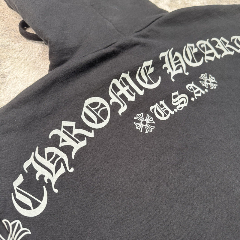 Chrome Hearts Friends And Family Grey Print Floral Pullover Hoodie 