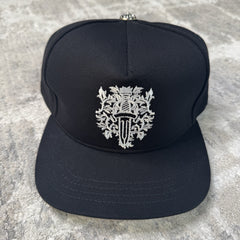 Chrome Hearts Waxed Denim Dagger Logo Baseball Hat