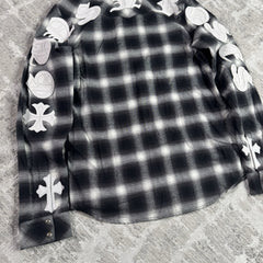 Chrome Hearts Guns N Roses Leather Button Up 