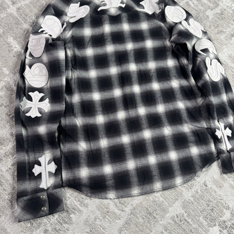 Chrome Hearts Guns N Roses Leather Button Up 