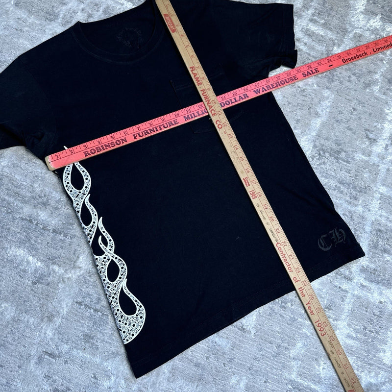 Chrome Hearts Flame Logo Short Sleeve Pocket Tee Shirt 