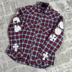 Chrome Hearts Guns N Roses Leather Patch Button Up 