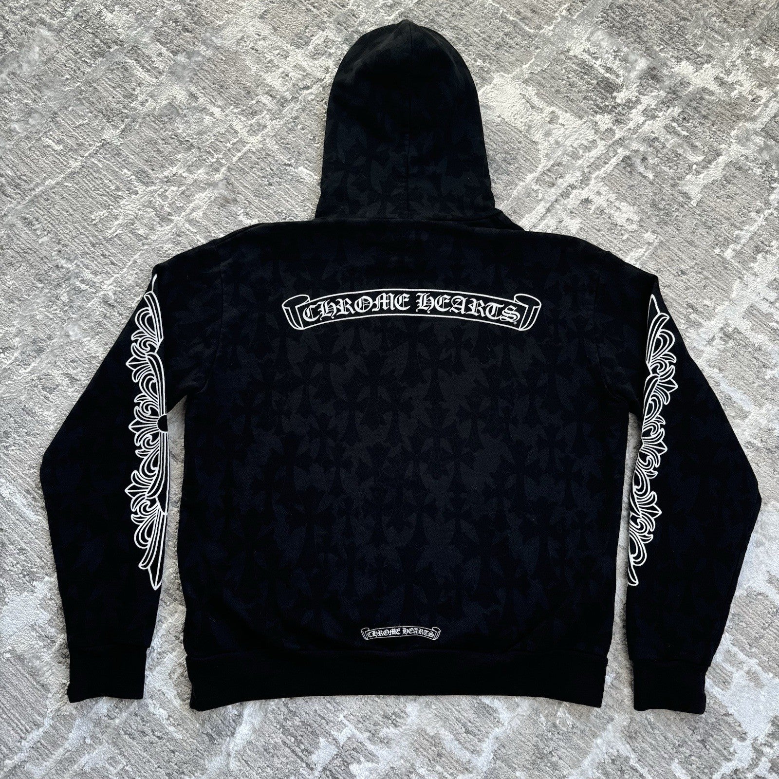 Chrome Hearts Allover Cemetery Cross Print Pullover Hoodie 