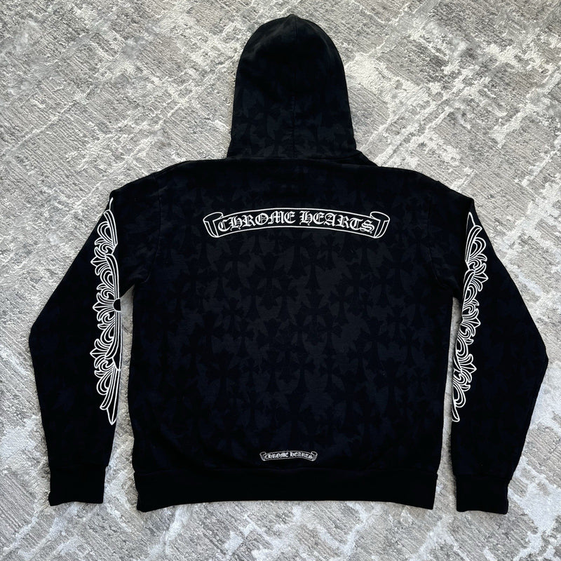 Chrome Hearts Allover Cemetery Cross Print Pullover Hoodie 
