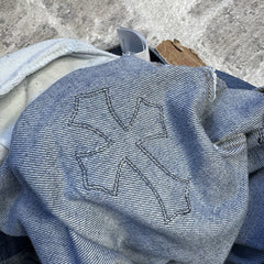 Chrome Hearts Levi 501 Leather Patch Cross Denim Jeans 