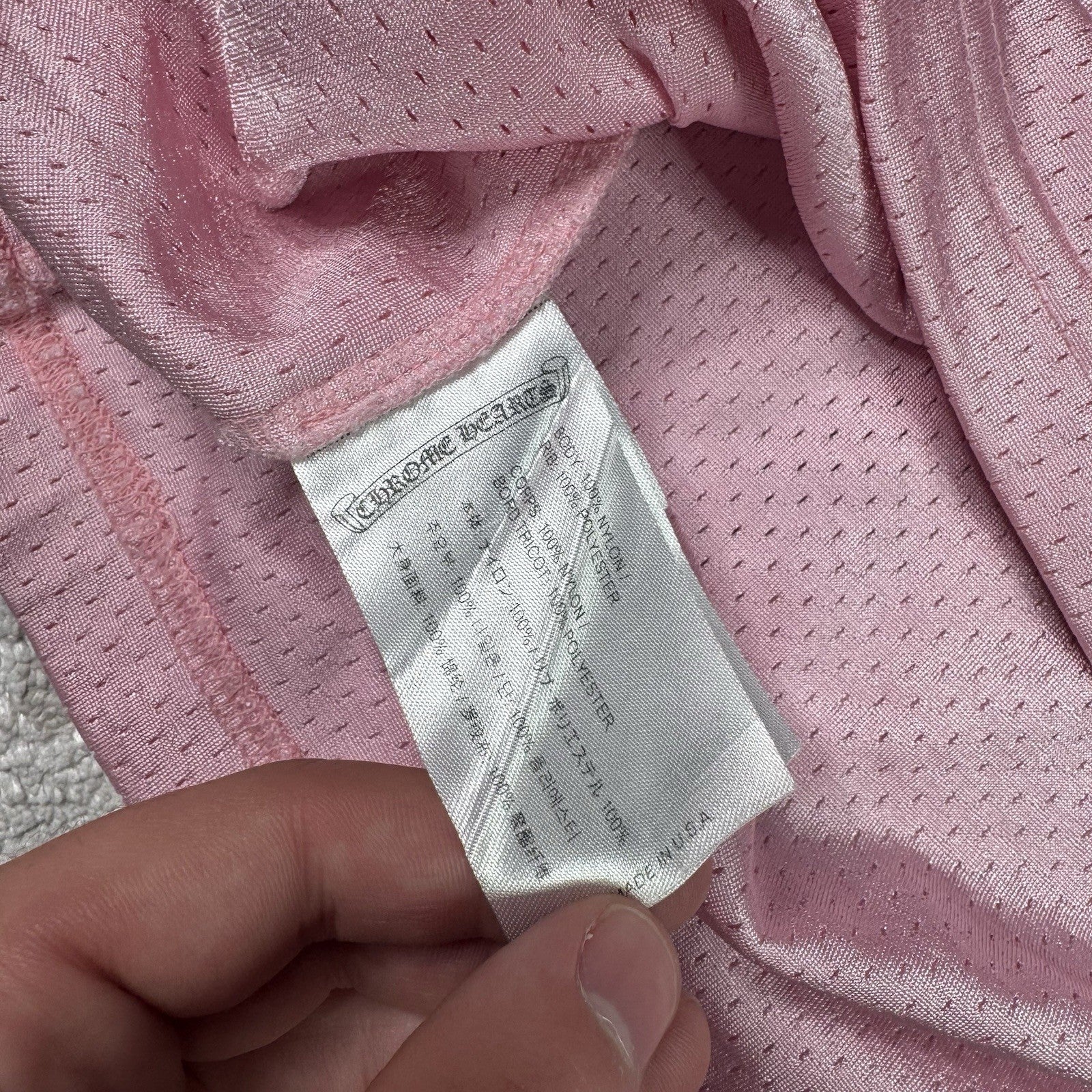 Chrome Hearts Mesh Pink Long Sleeve Stadium Jersey 