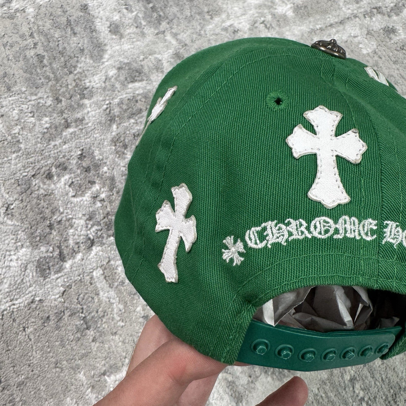 Chrome Hearts Leather Cross Patch Baseball Hat 