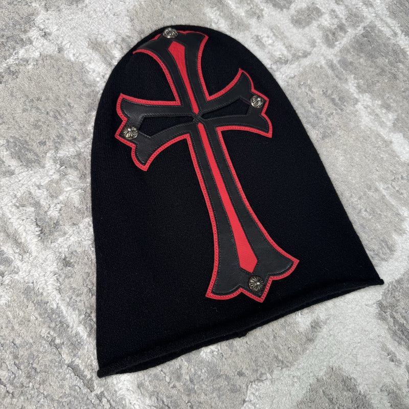 Chrome Hearts Red Cross Cashmere Ski Mask Hat