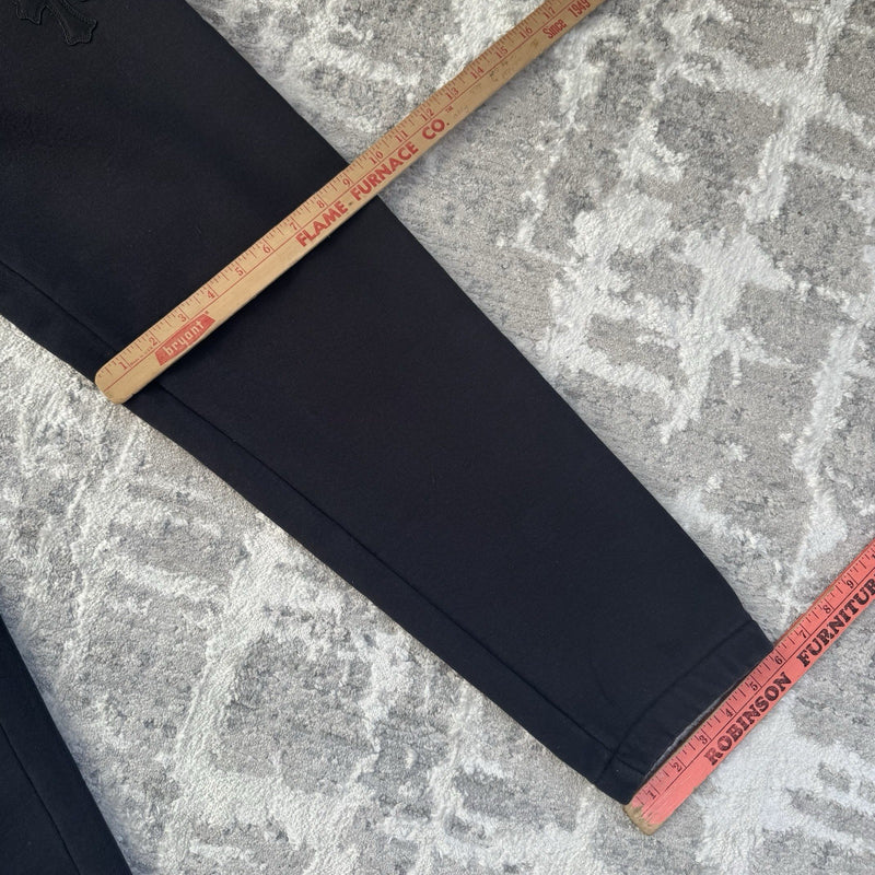 Chrome Hearts Paperjam Leather Triple Cross Patch Sweatpants 