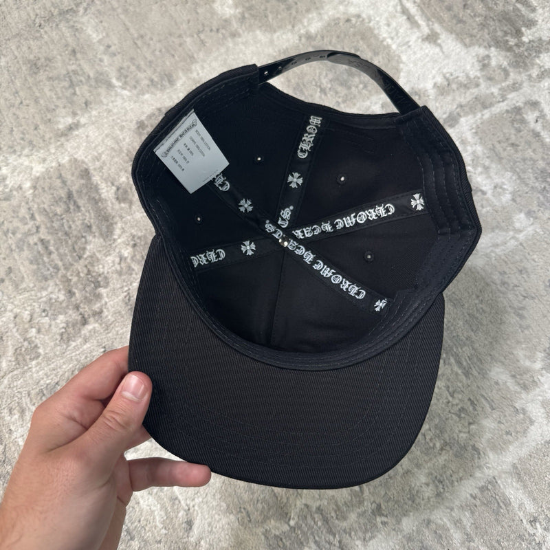 Chrome Hearts Waxed Denim Dagger Logo Baseball Hat