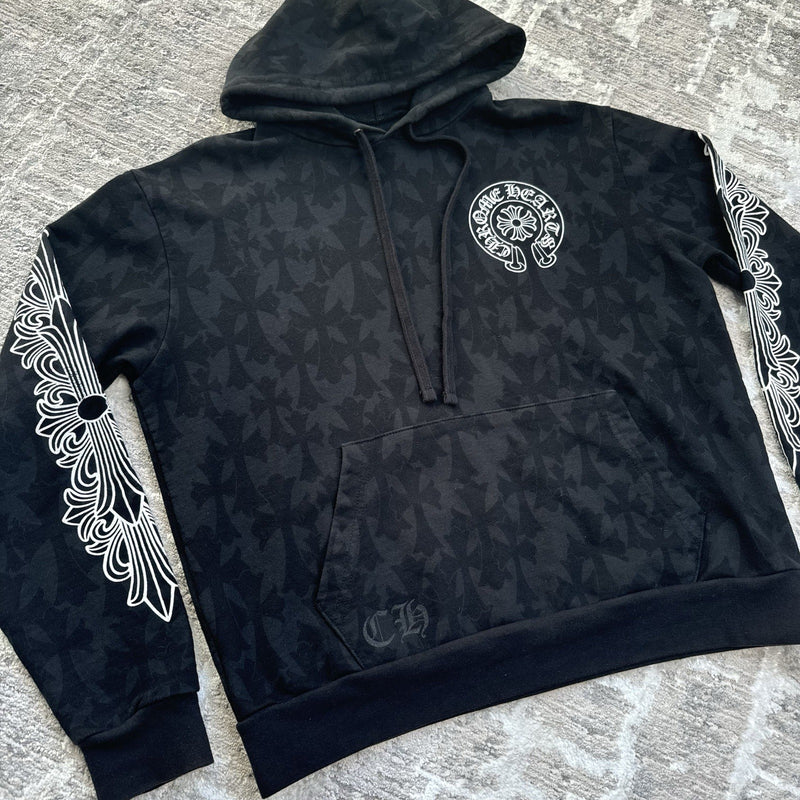 Chrome Hearts Allover Cemetery Cross Print Pullover Hoodie 