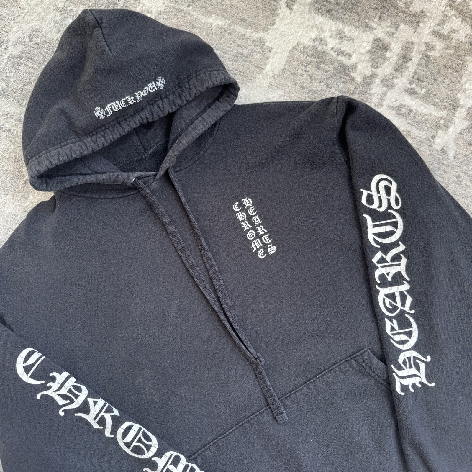 Chrome Hearts Letters Sleeve Logo Pullover Hoodie 