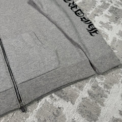 Chrome Hearts Cashmere Embroidered Sleeve Logo Zip Up Hoodie 