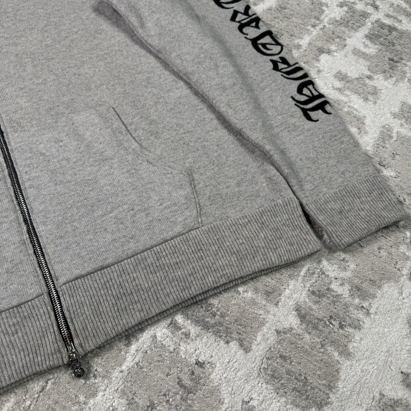 Chrome Hearts Cashmere Embroidered Sleeve Logo Zip Up Hoodie 
