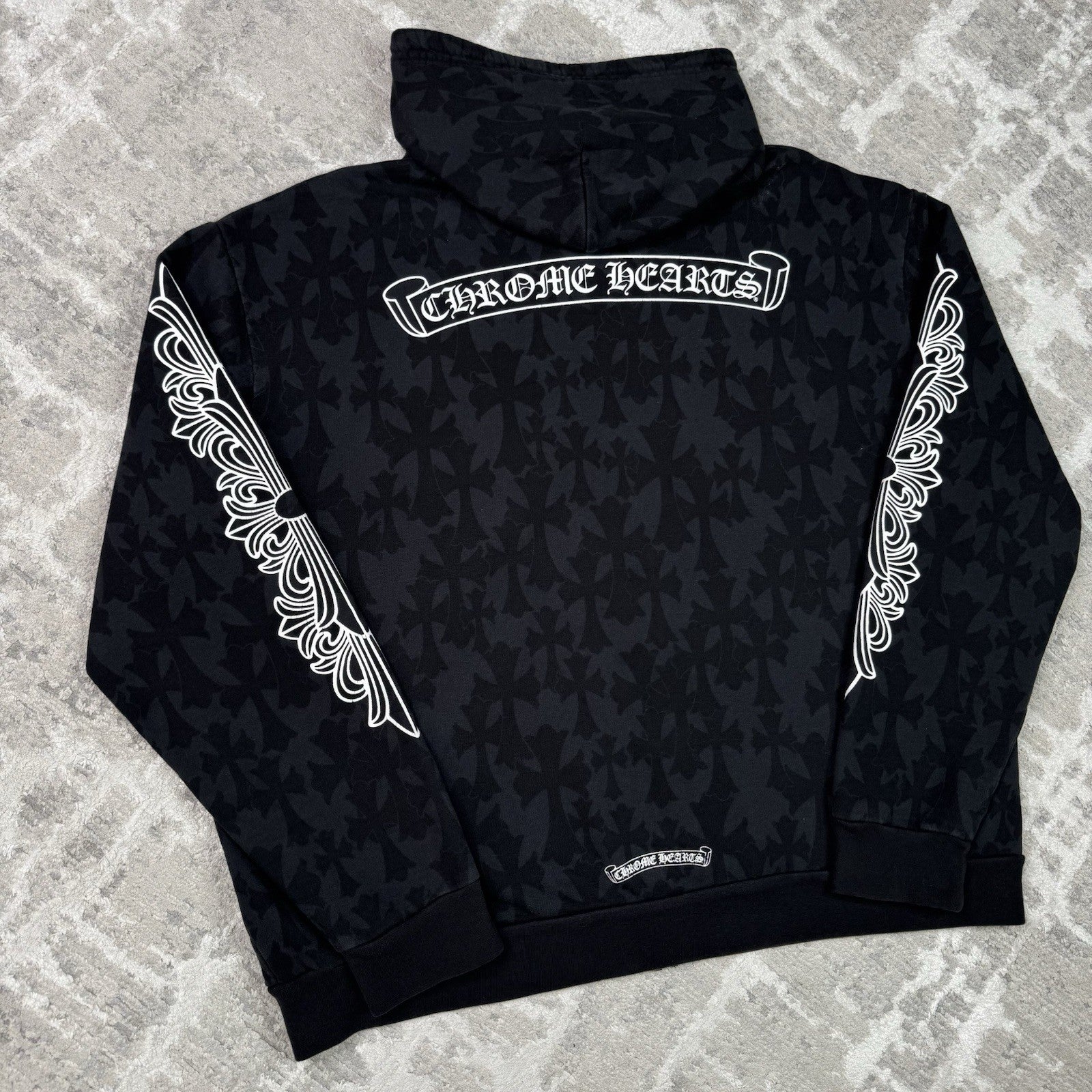 Chrome Hearts Cemetery Monogram Scroll Zip Up Hoodie 