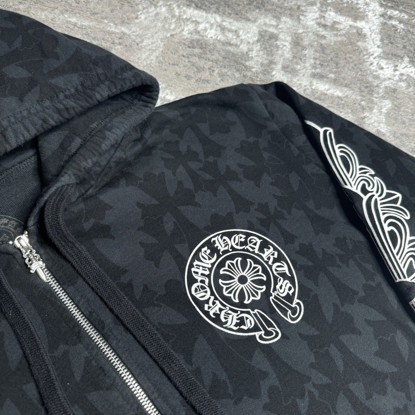Chrome Hearts Cemetery Cross Zip Up Hoodie 