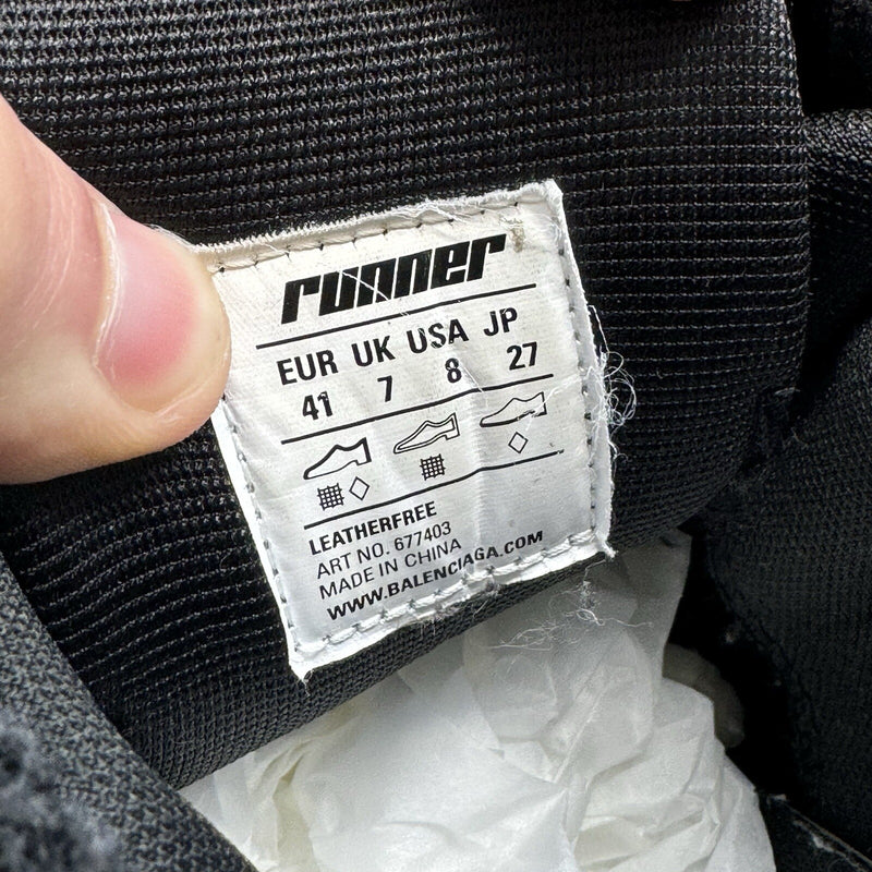 Balenciaga Runner Sneaker ‘white Black’ Sz- 8M/41EU