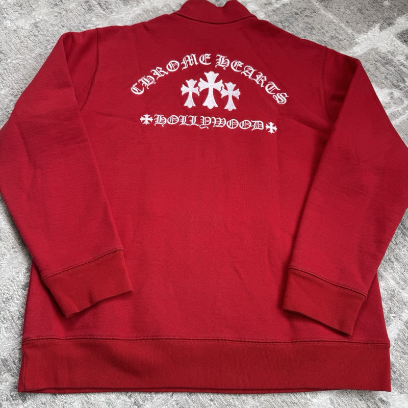 Chrome Hearts King Taco Triple Cross Embroidered Quarter Zip 