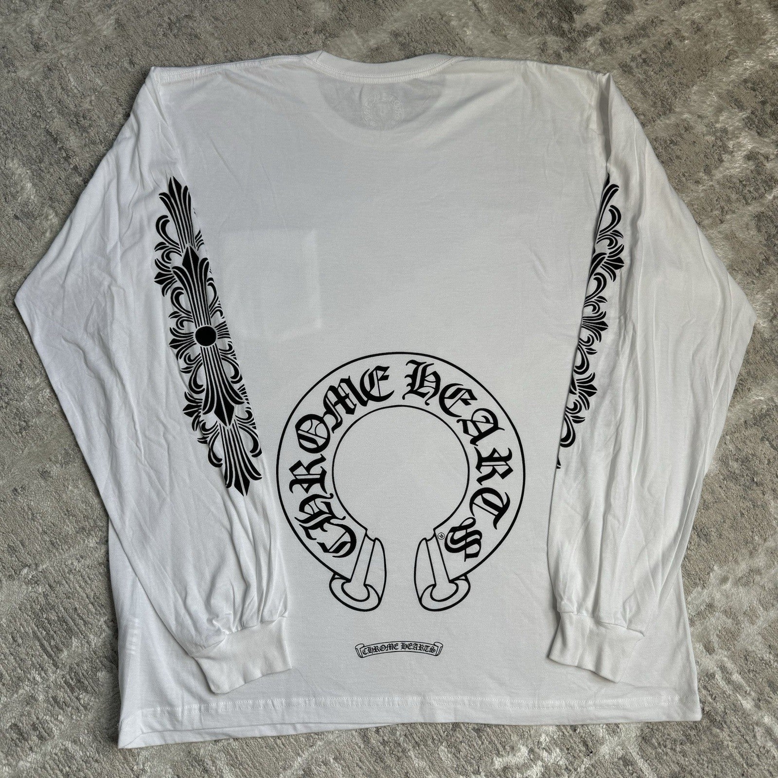 Chrome Hearts Floral Horseshoe Long Sleeve Pocket Tee Shirt 