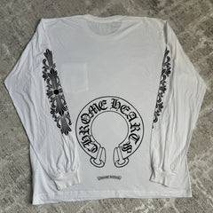 Chrome Hearts Floral Horseshoe Long Sleeve Pocket Tee Shirt 