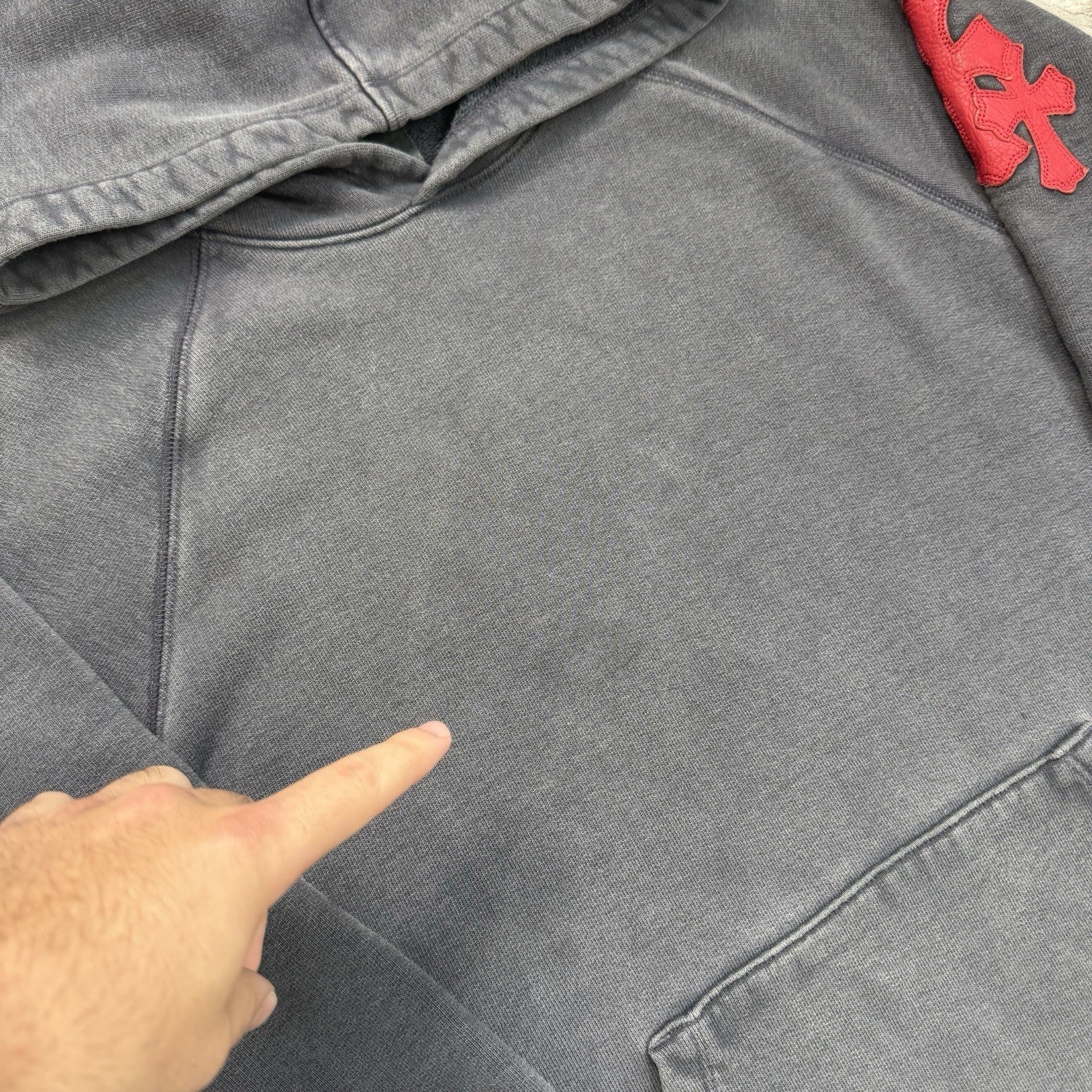 Chrome Hearts Paper Jam Leather Triple Cross Pullover Hoodie