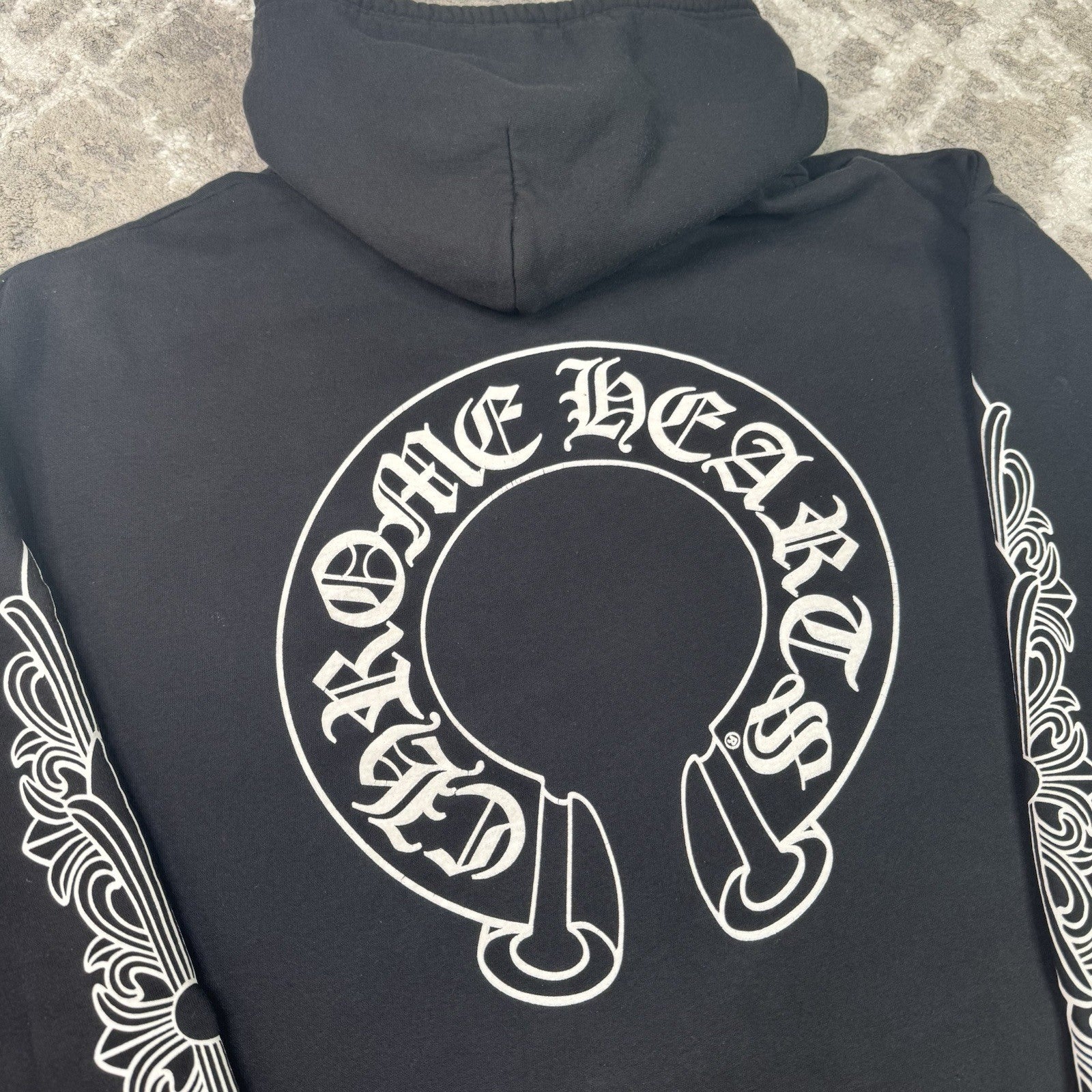 Chrome Hearts Horseshoe Floral Zip Up Hoodie 