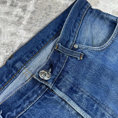 Chrome Hearts Levi 501 Leather Patch Cross Denim Jeans 
