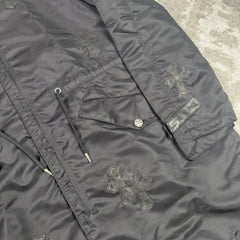 Chrome Hearts Cross Patch Nylon Fishtail Zip Up Parka Jacket 