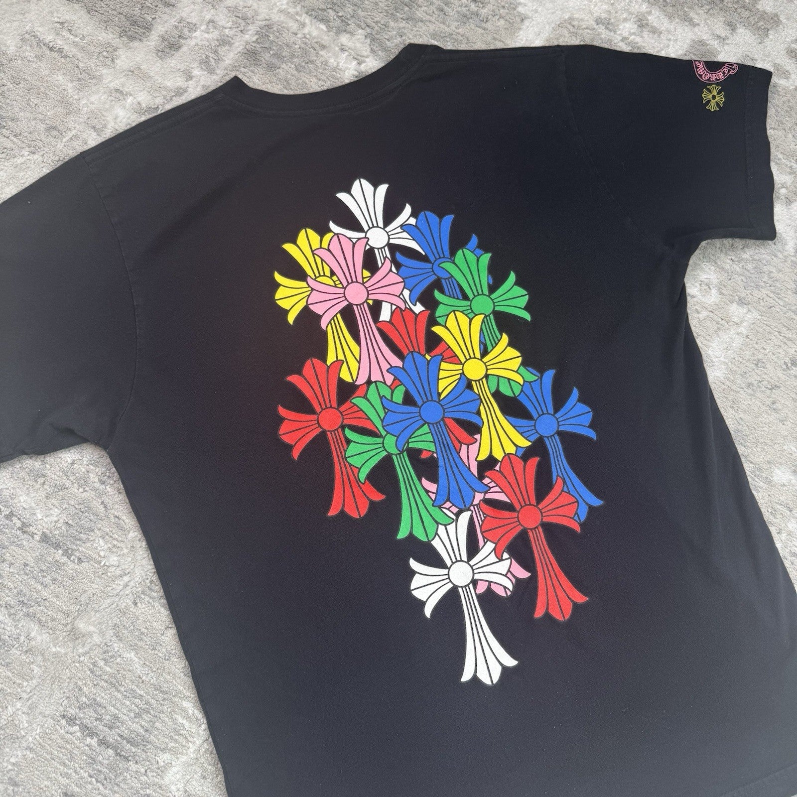 Chrome Hearts Cemetery Cross Multi-color Short Sleeve Tee Shirt 