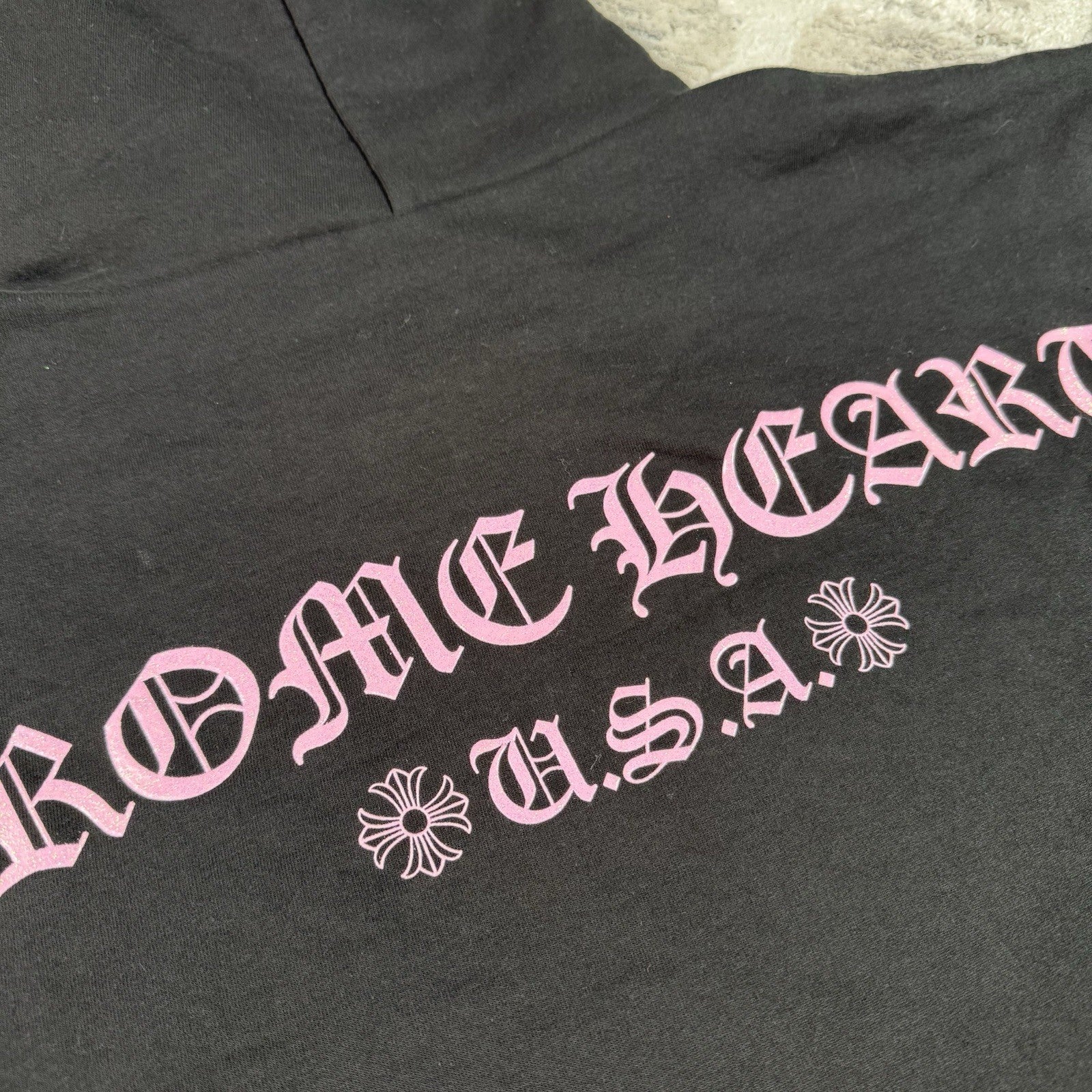 Chrome Hearts Friends And Family Pink Glitter Floral Pullover Hoodie