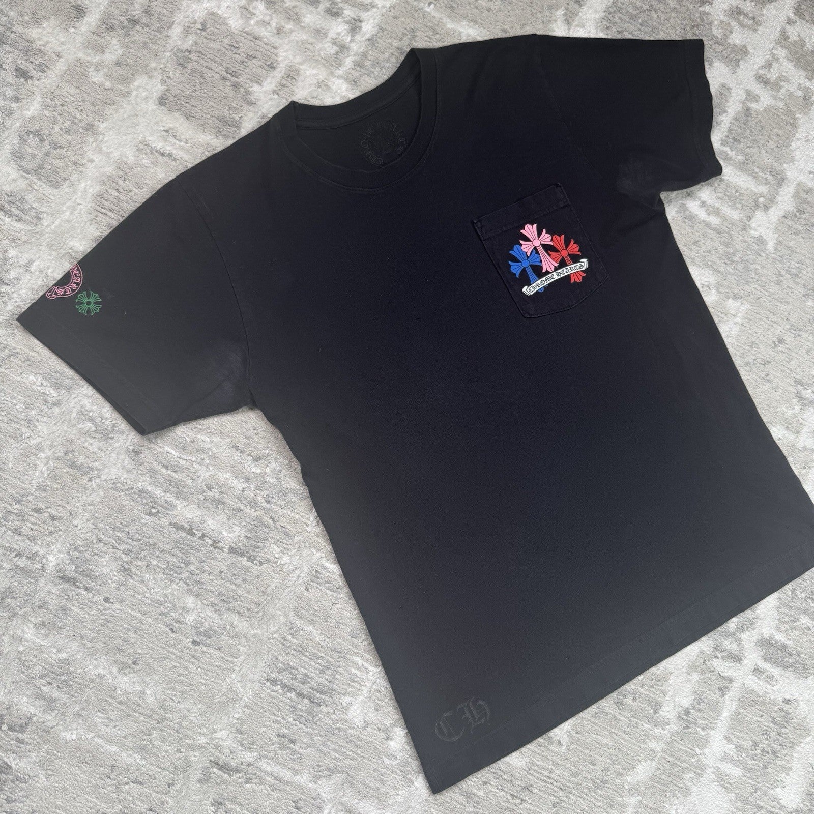 Chrome Hearts Cemetery Cross Multi-color Short Sleeve Tee Shirt 