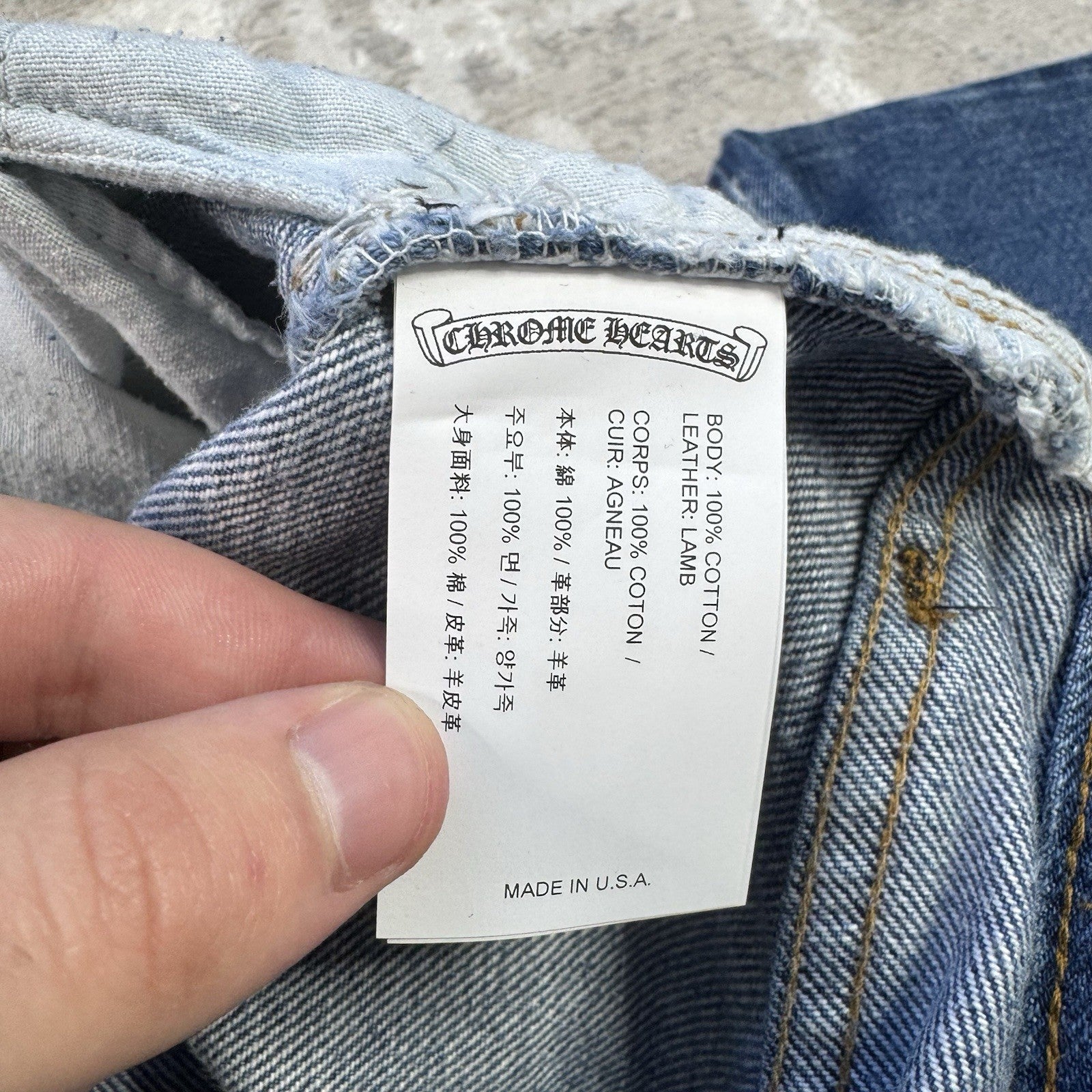 Chrome Hearts Levi 501 Leather Patch Cross Denim Jeans 