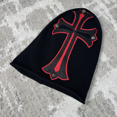 Chrome Hearts Red Cross Cashmere Ski Mask Hat