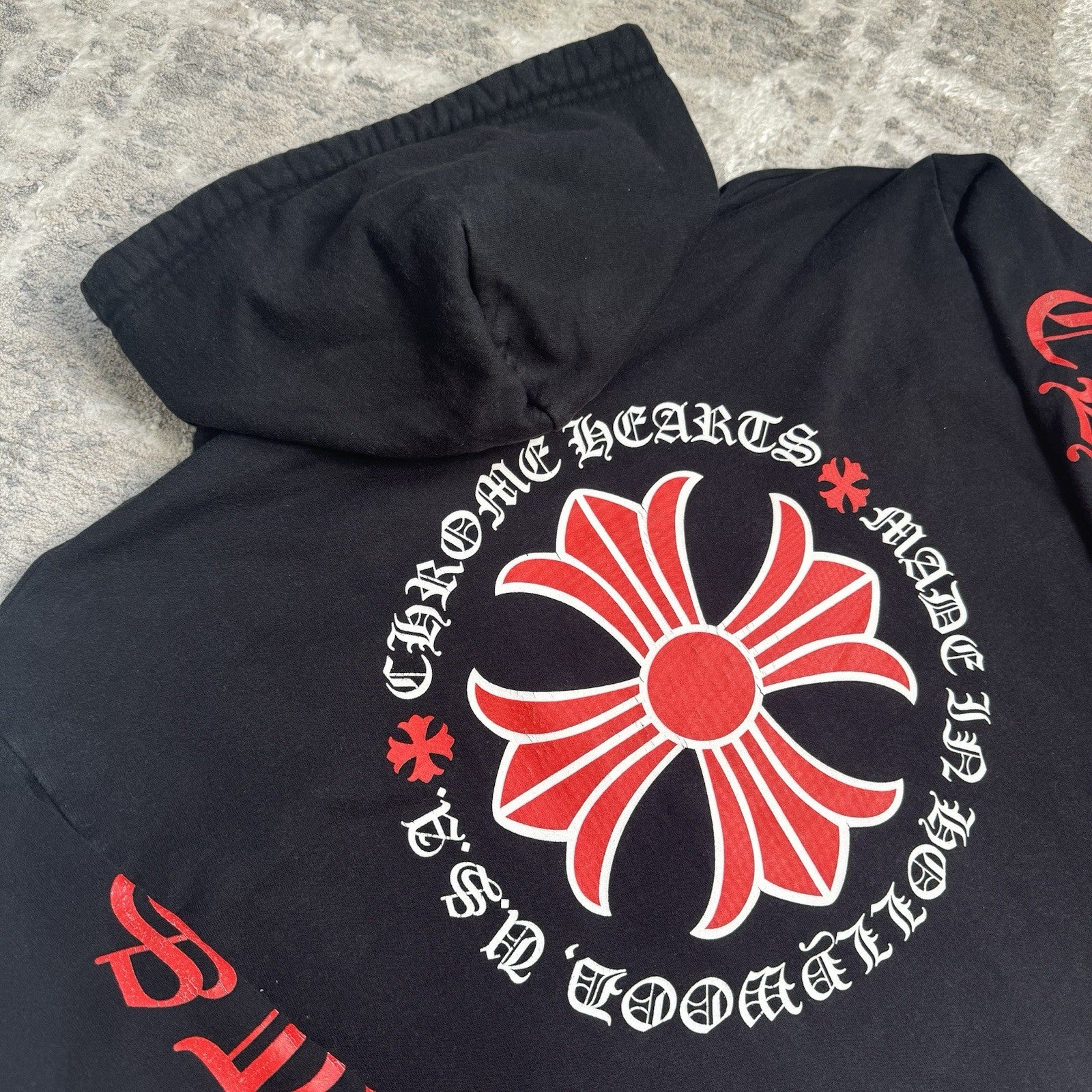 Chrome Hearts Red Plus Cross Pullover Hoodie 