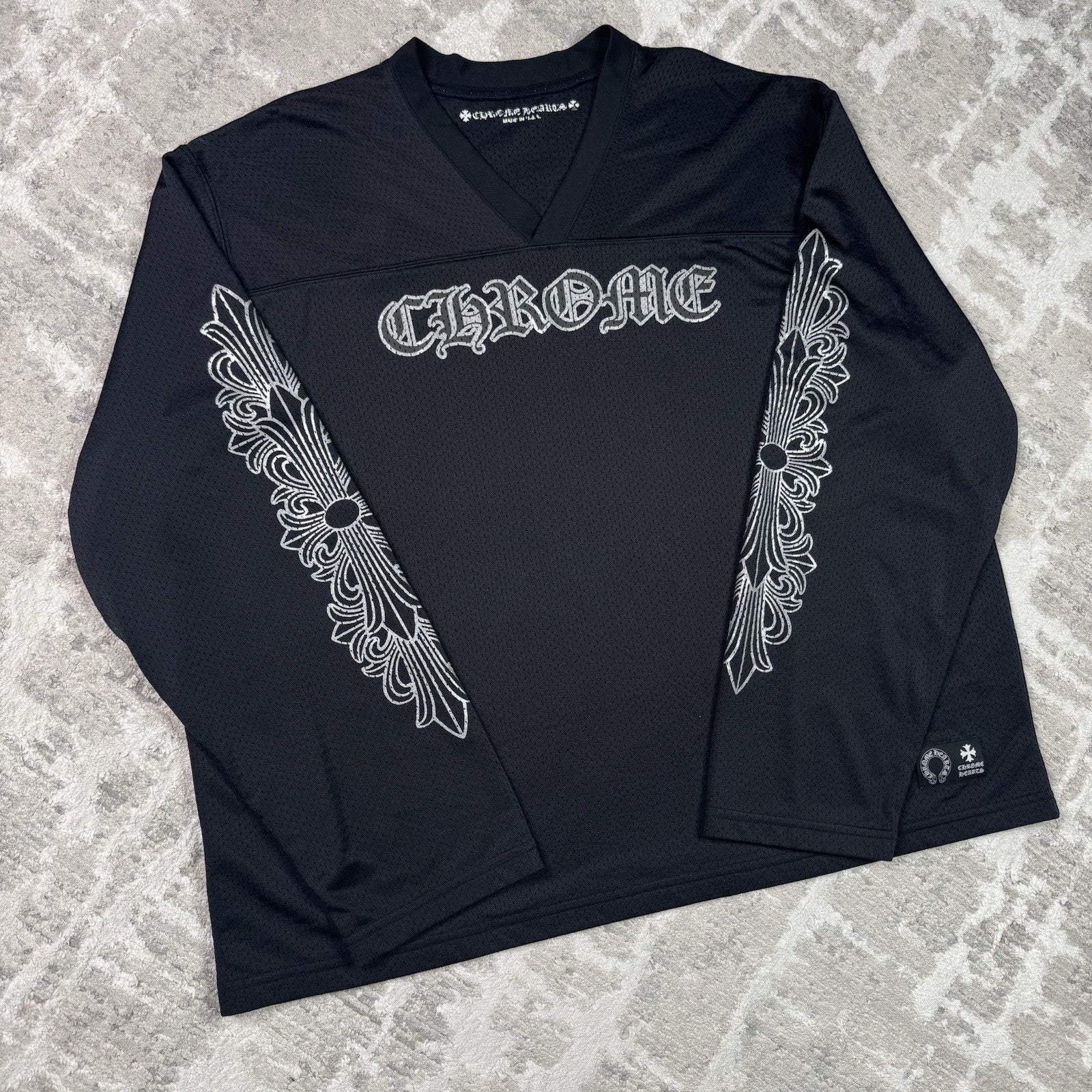Chrome Hearts Mesh Stadium Floral Long Sleeve Jersey 