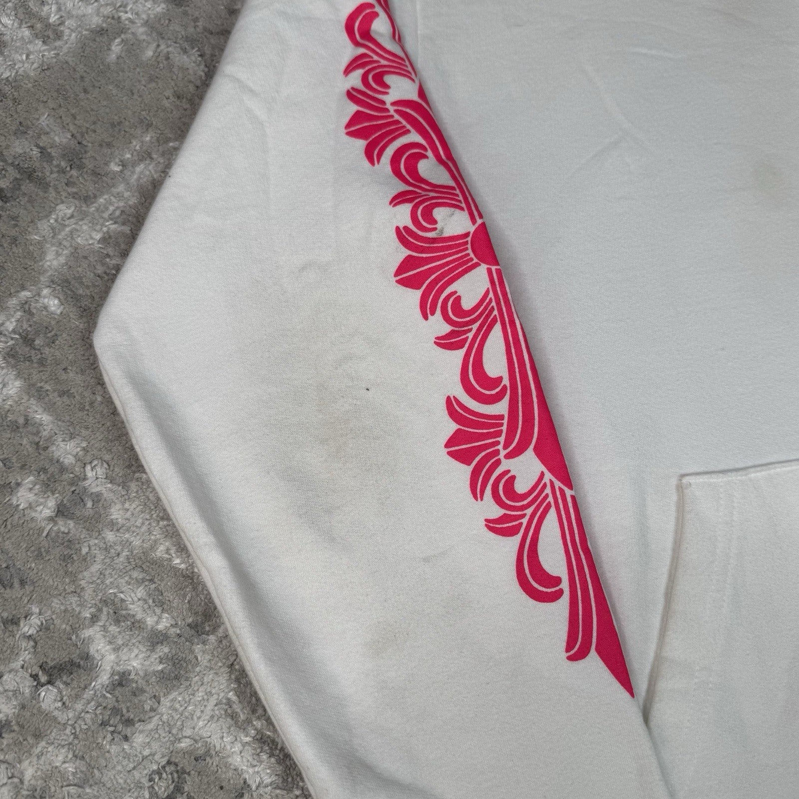 Chrome Hearts Floral Horseshoe Pink Pullover Hoodie 