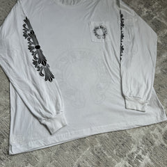 Chrome Hearts Floral Horseshoe Long Sleeve Pocket Tee Shirt 