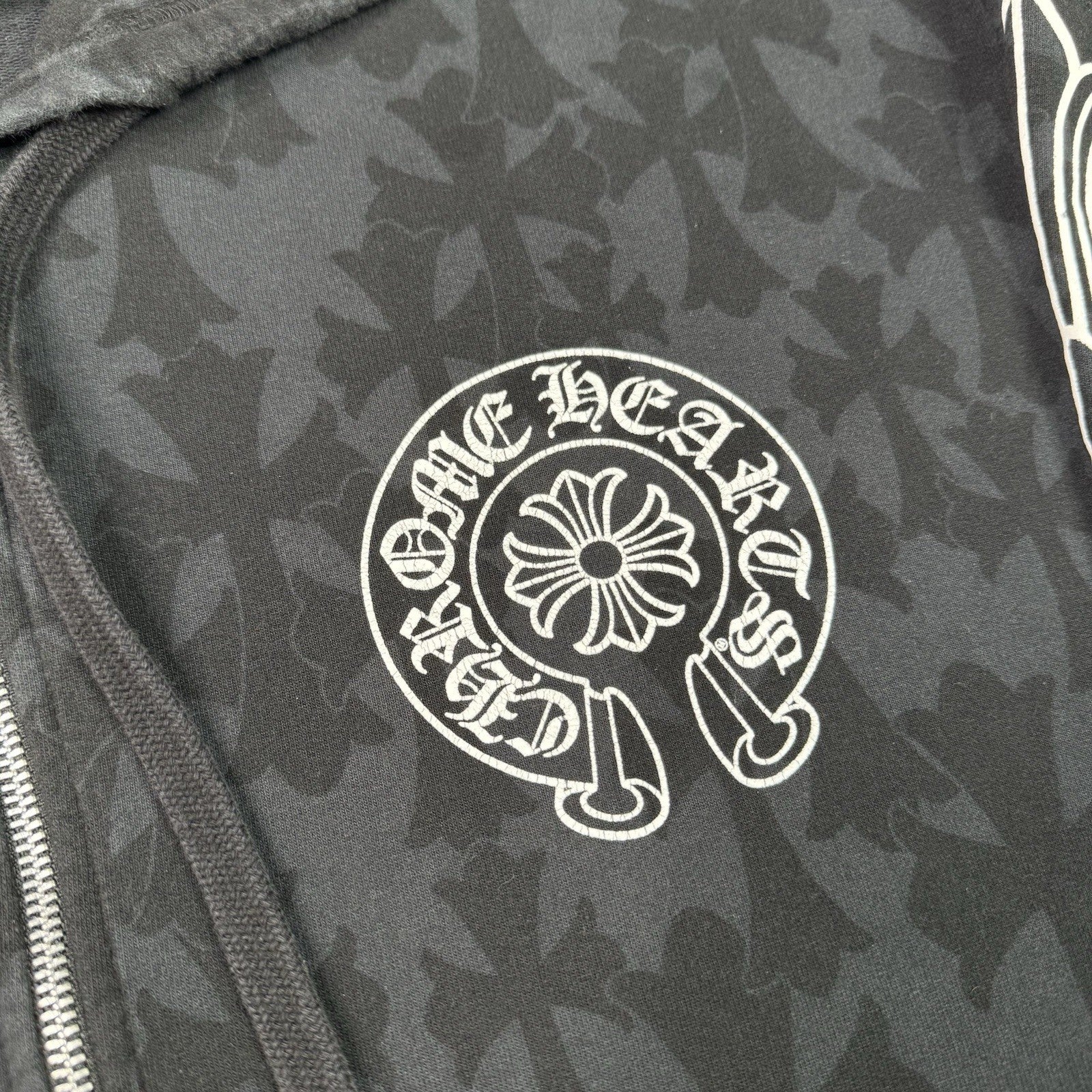 Chrome Hearts Cemetery Monogram Scroll Zip Up Hoodie 