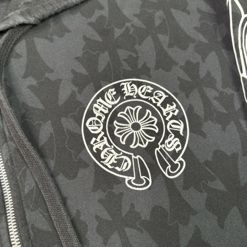 Chrome Hearts Cemetery Monogram Scroll Zip Up Hoodie 