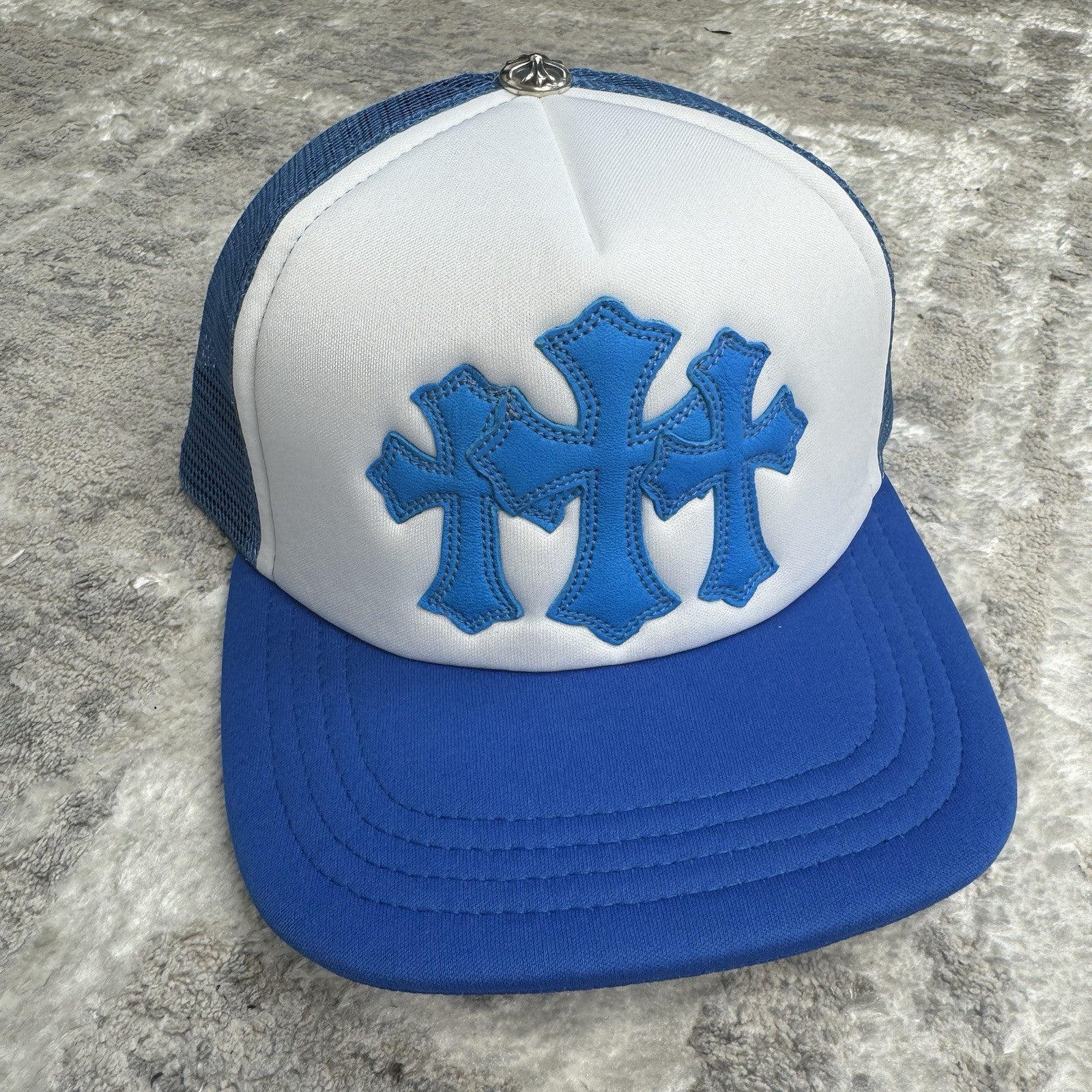 Chrome Hearts Leather Cross Patch Trucker Hat 